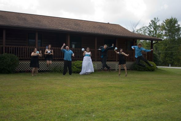 3 months after my wedding and I'm finally ready to post wedding photos,pic heavy :  wedding pictures jumping black and white wedding Jump