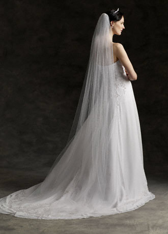 Cathedral Length Veil :  wedding veil gloves tiara cheap white silver ceremony dress Long Veil