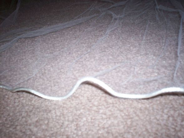 Cathedral Length Veil :  wedding veil gloves tiara cheap white silver ceremony dress Pencil Edge