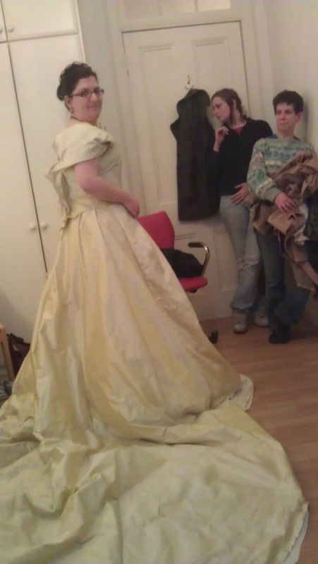 The Progress of My Custom Wedding Dress :  wedding dress bespoke silk corset Dress In The Real Fabric 2