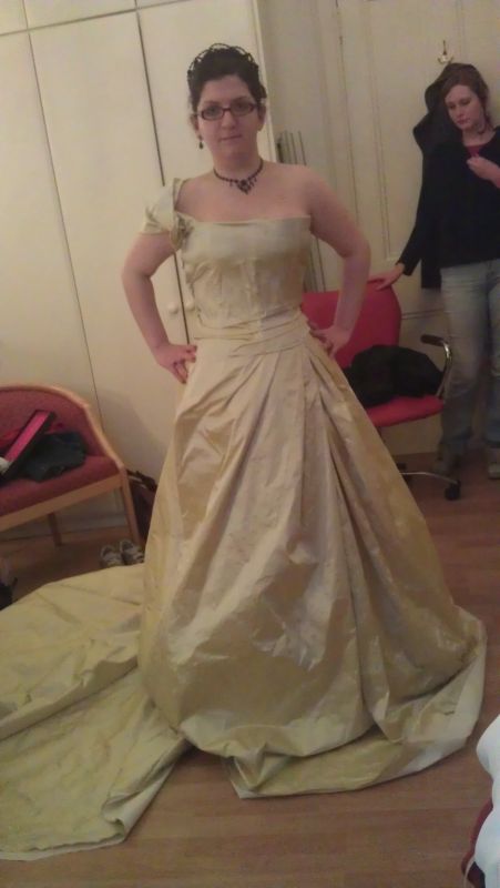 The Progress of My Custom Wedding Dress :  wedding dress bespoke silk corset Dress In The Real Fabric 3