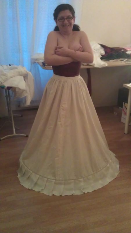 The Progress of My Custom Wedding Dress :  wedding dress bespoke silk corset Fitting Pic 111126 1