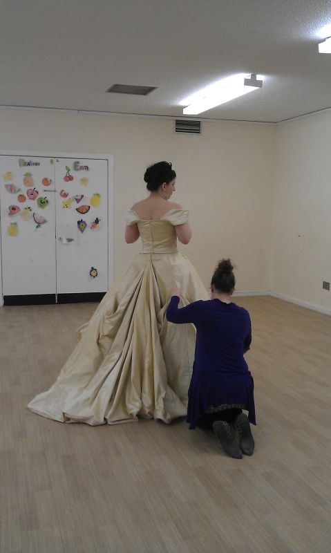 show off your bustle and back of your gown :  wedding bustle train gown dress wedding bridal The Big Fitting 8