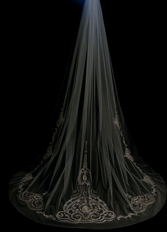 Beaded Veil or Lace Veil wedding veil lace veil beaded veil F140ab 
