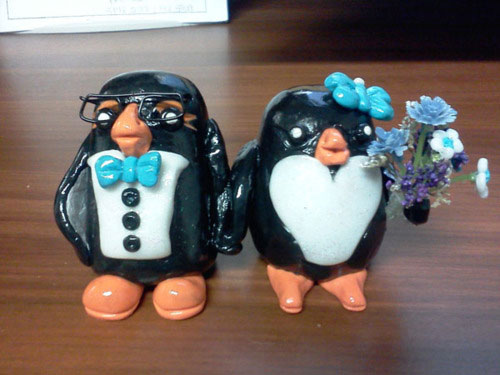 Penguin Cake Topper wedding Penguins Being an artist myself 