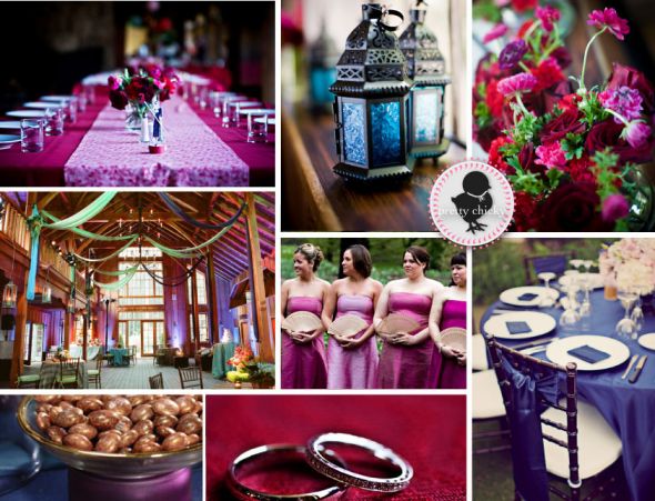  color pallette goes best with fuschia wedding colors spring wedding 