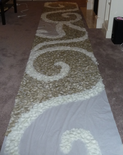 Flower Petal Aisle Runner :  wedding ivory ceremony diy Aislerunner2