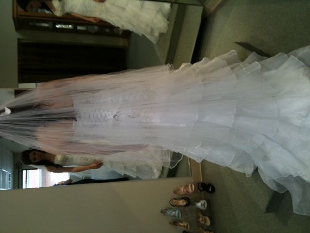 She's here! She's here! My dream dress has arrived! :  wedding allure 8815 allure wedding dress gown alterations mermaid ruffles LoDress2