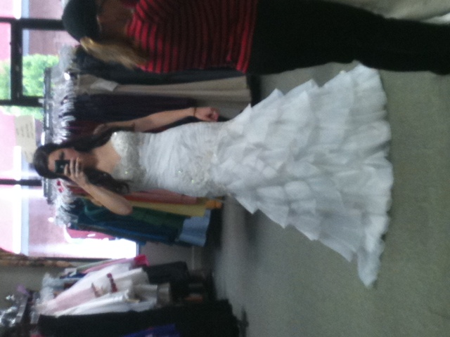 She's here! She's here! My dream dress has arrived! :  wedding allure 8815 allure wedding dress gown alterations mermaid ruffles LoDress5