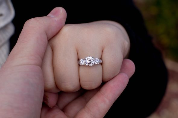 show me your three-stone e-rings! :  wedding three stone ring three stone radiant cut Memories 1 Of 1