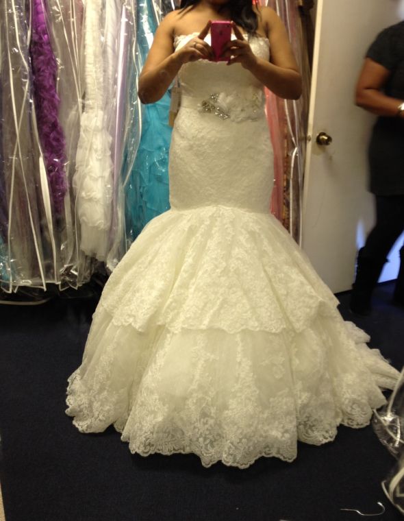 here is MY DRESS (pic heavy)opinions pls... also where can I get this belt :  wedding dress san patrick rivoli flower sash .JPG