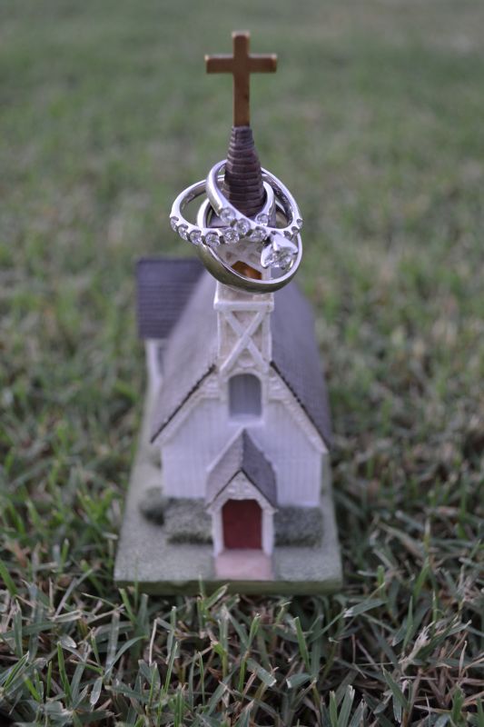 Have any Creative Pictures of your engagement ring? :  wedding ring creative picture Rings Church Grass