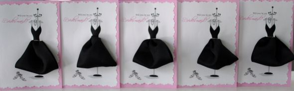 DIY Friday :  wedding diy features Wedding Prep 019 Be my Maid? :  wedding will you be my bridesmaid maid invitation black pink white silver bridesmaids inspiration diy invitations Wedding Prep 019 