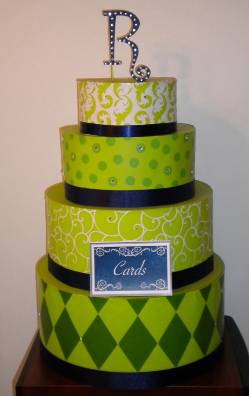 Cardbox wedding cardbox navy blue lime green DSCN1206 