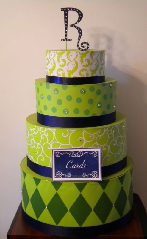  Cardbox wedding cardbox navy blue lime green DSCN1207
