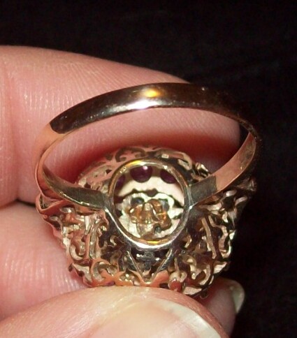 My grandmother's ring is fixed! (big pics) :  wedding rings sapphire ruby heirloom antique 100 0495 1