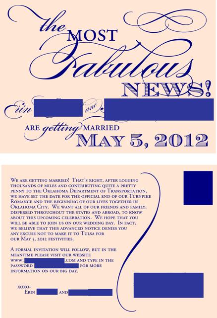 Our Save the Dates! :  wedding std invitation post card Save The Date