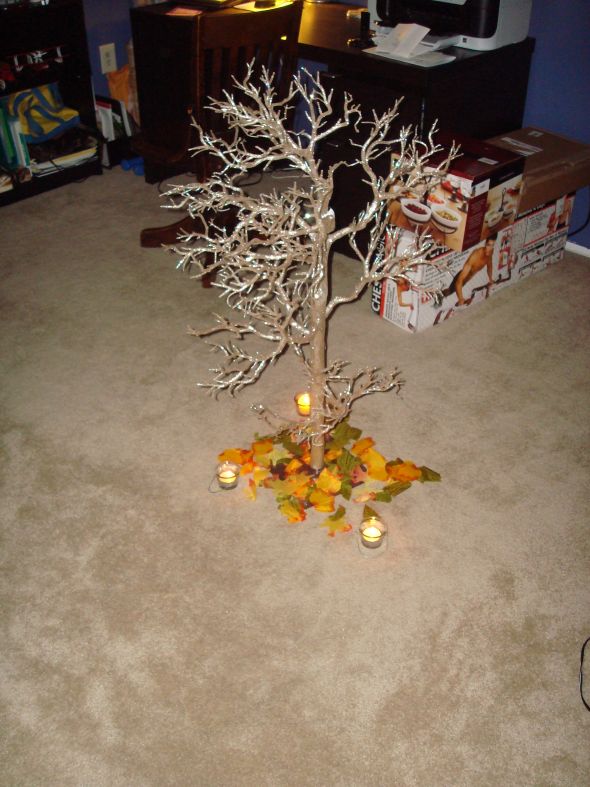 Centerpiece idea! What does everyone think???? I need to add more candles and ge