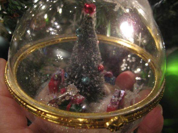 Pics of your Ring and Favorite Ornaments! :  wedding engaged engagement ring rings christmas xmas x mas diamond holidays tree ornament IMG 1510