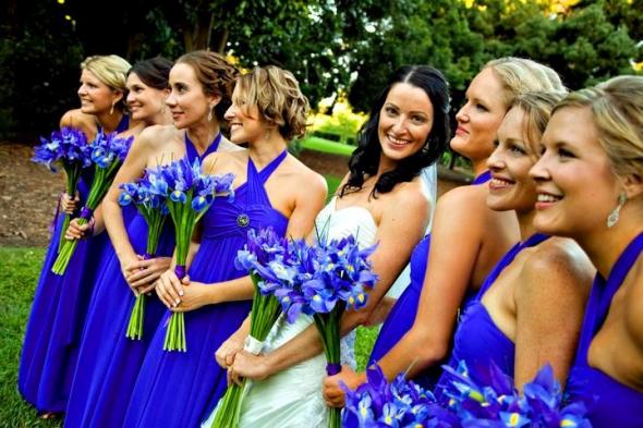 My 7 Gorgeous Bridesmaids wedding purple bridesmaids bouquet dress flowers
