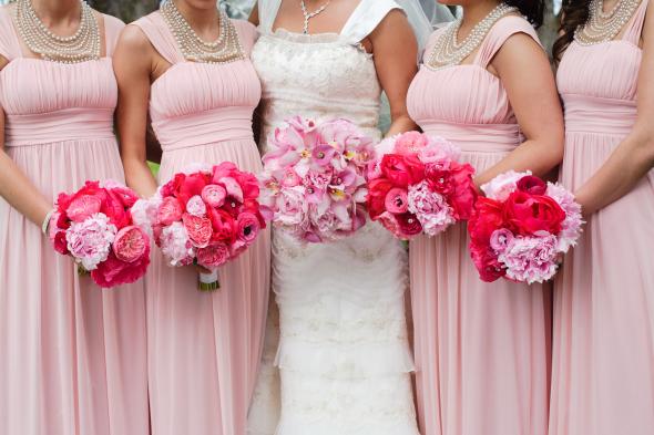 Wedding Bridesmaids Dress Photos : wedding pink bridesmaids inspiration flowers Delicate Dresses
