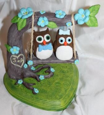 Doctor Hoo Cake Topper :  wedding cake topper doctor who owl blue Owls
