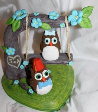Doctor Hoo Cake Topper :  wedding cake topper doctor who owl blue Owls2