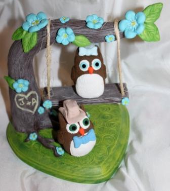 Doctor Hoo Cake Topper :  wedding cake topper doctor who owl blue Owls3