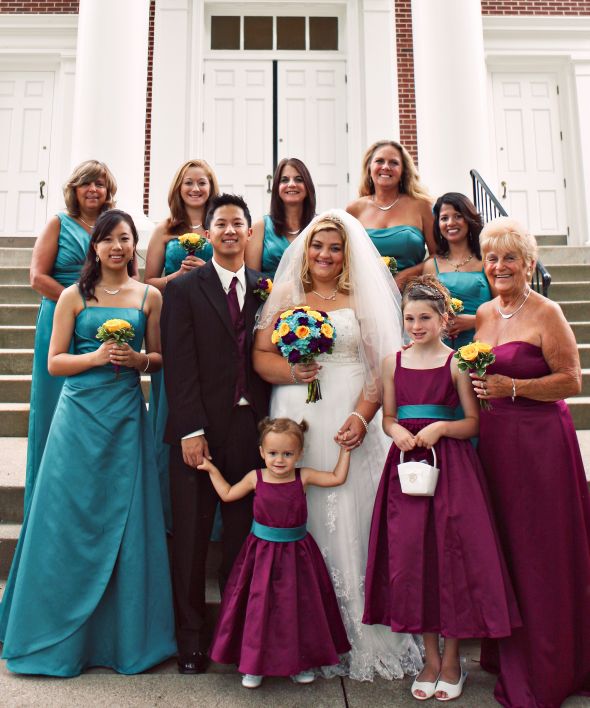 Anybody using Bridesmaid's Dress in Sangria Color? :  wedding Bridesmaidsdanandheather 2