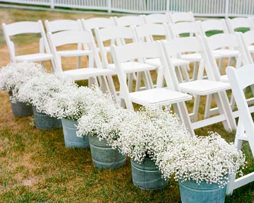flowers!!! DIY or Florist? :  wedding reception flowers decoration ceremony diy florists  Ceremony Chairs Babys Breath