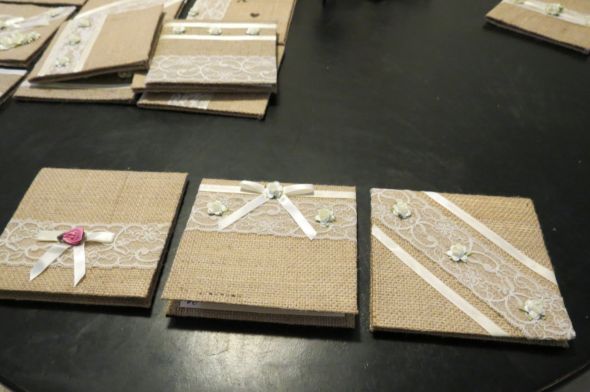 Burlap Invitations :  wedding burlap cardstock diy flowers invitations ivory lace personal touch Cannon Cam Pics 102