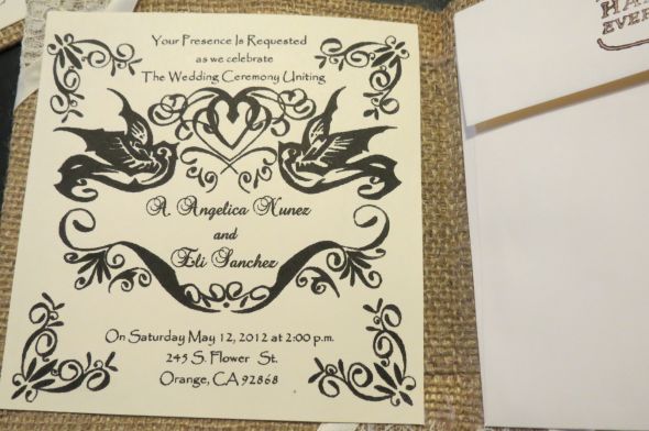 Burlap Invitations :  wedding burlap cardstock diy flowers invitations ivory lace personal touch Cannon Cam Pics 106