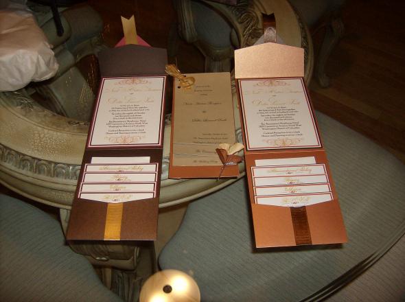  del's wedding invitations and program wedding fall weddings brown gold 