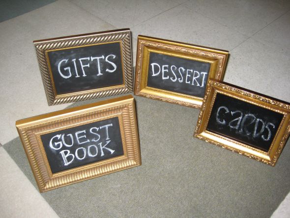 I used these chalkboard frames for decorations at my wedding