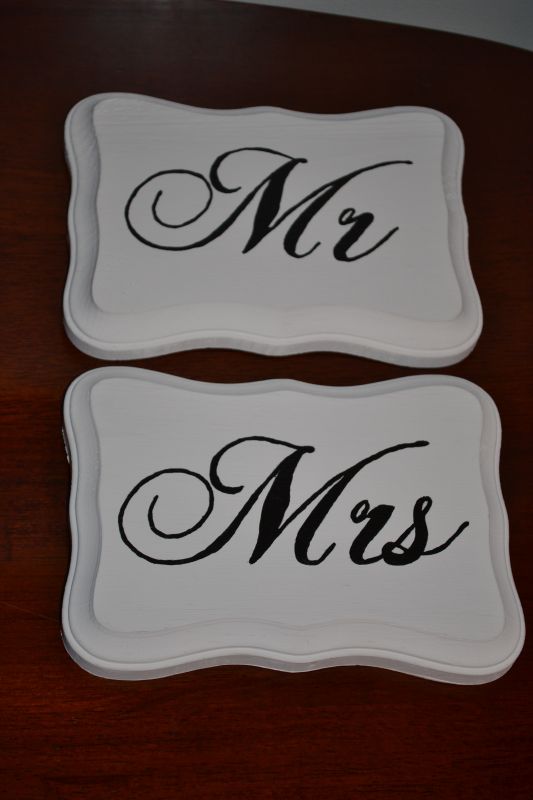 DIY Friday :  wedding diy features DSC 0518 Finished Mr and Mrs signs :) :  wedding mr and mrs sign black pink white diy reception DSC 0518