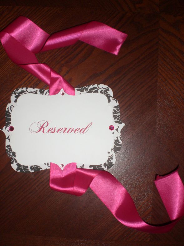 DIY Reserved Sign wedding reserved sign reserved diy fuchsia black pink