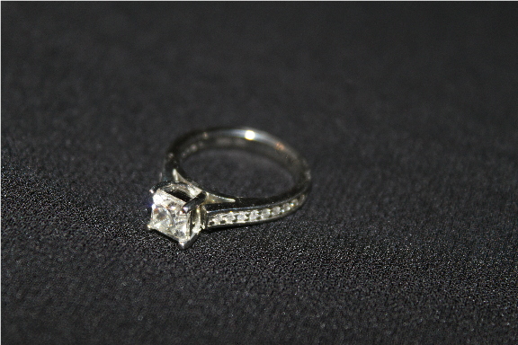 Princess cut with round cut diamond band? :  wedding Ring1