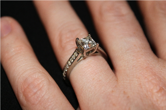 Princess cut with round cut diamond band? :  wedding Ring2