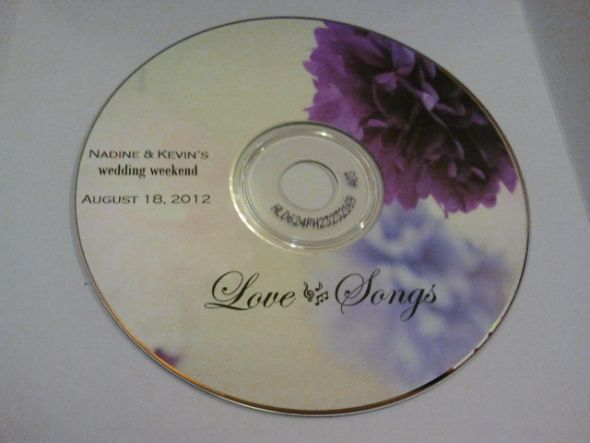 Wedding CD Love Songs wedding favors purple diy Cd1 