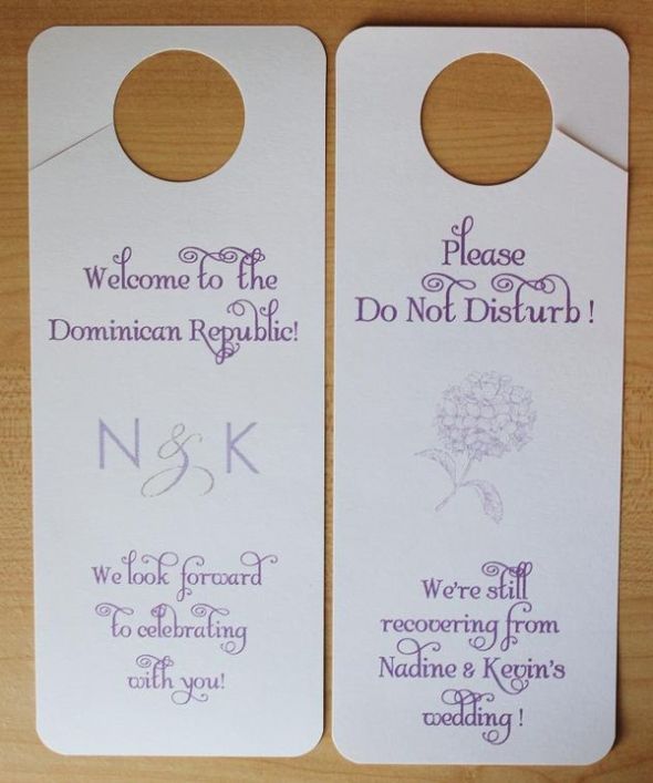 Door Hangers wedding door hangers oot bag inspiration diy invitations