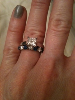 Show me solitaire e-rings w/wedding bands and/or enhancers! :  wedding engagement ring wedding band 1 ct solitaire enhancers princess Ring On Friday