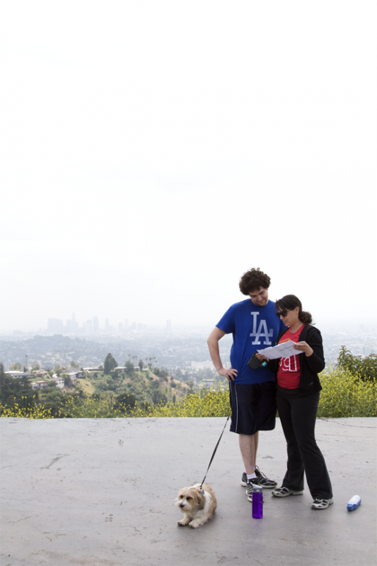On a Griffith Park Hike, overlooking LA....I said YES! :  wedding hiking halo proposal griffith park los angeles Proposal 1