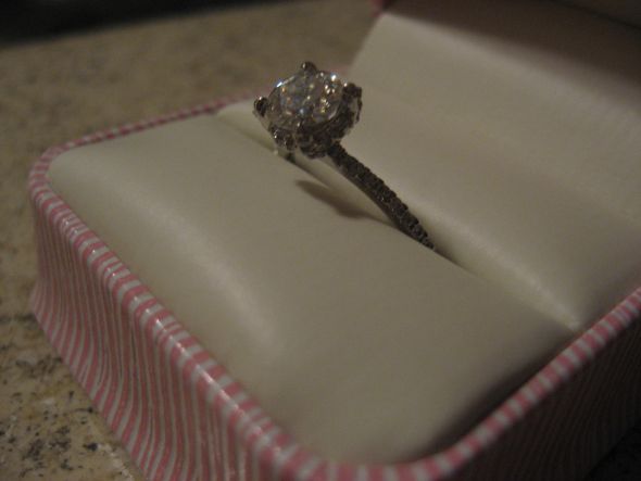 I'M ENGAGED! (+ ring porn!) :  wedding engaged proposal ring porn moissanite Weddinbee1