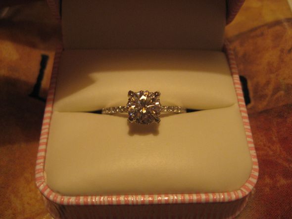 I'M ENGAGED! (+ ring porn!) :  wedding engaged proposal ring porn moissanite Weddinbee2