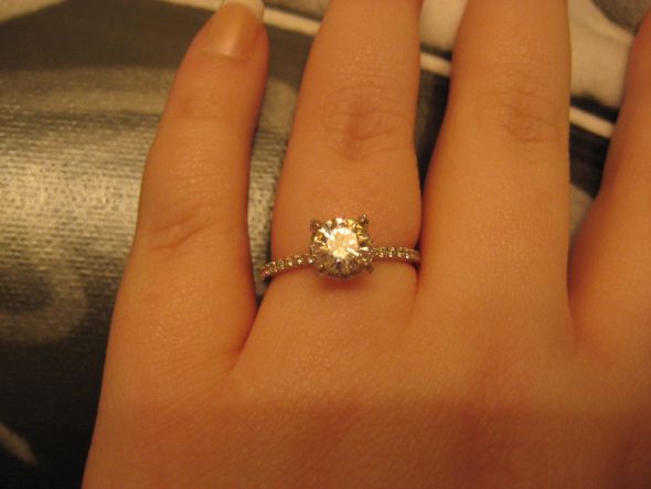 I'M ENGAGED! (+ ring porn!) :  wedding engaged proposal ring porn moissanite Weddinbee3