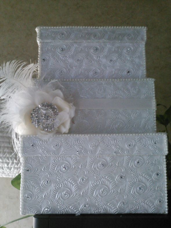 of completed card box under 45 Victorian Themed Cardbox wedding