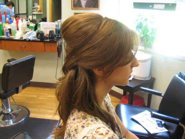 Need Help! Hair Up or Down? Less than 3 weeks away! :  wedding hair hair trial up or down help IMG 4034