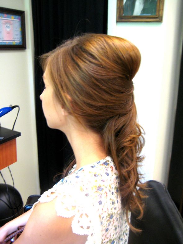 Need Help! Hair Up or Down? Less than 3 weeks away! :  wedding hair hair trial up or down help IMG 4036