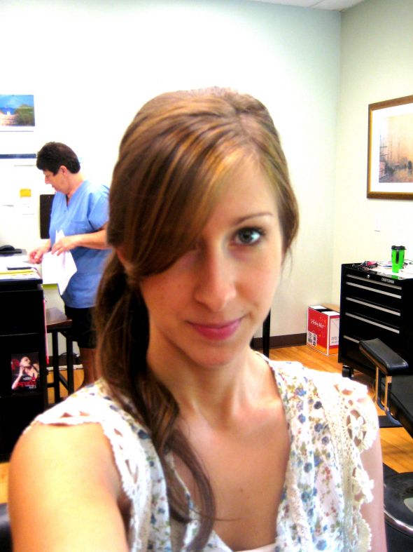 Need Help! Hair Up or Down? Less than 3 weeks away! :  wedding hair hair trial up or down help IMG 4038
