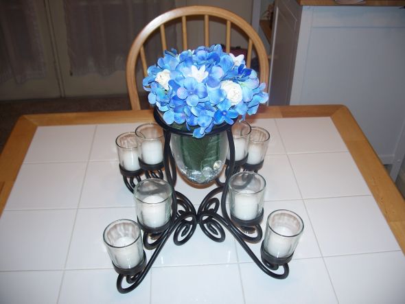 My semi DIY centerpieces wedding blue Centerpieces 001 